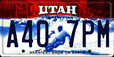 UT license plate A407PM