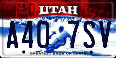 UT license plate A407SV