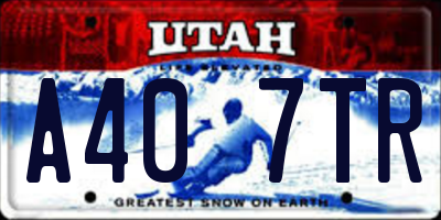 UT license plate A407TR