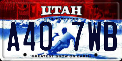 UT license plate A407WB