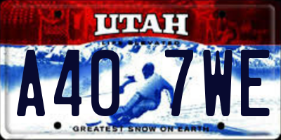 UT license plate A407WE