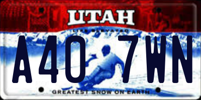 UT license plate A407WN