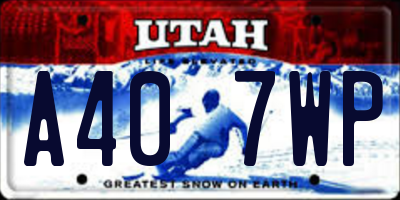 UT license plate A407WP