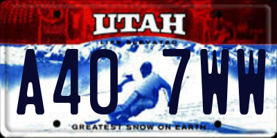 UT license plate A407WW