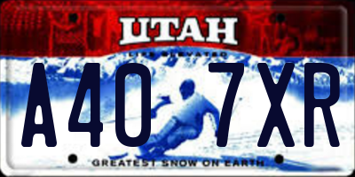 UT license plate A407XR