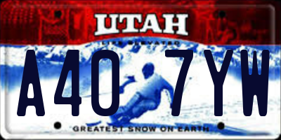 UT license plate A407YW