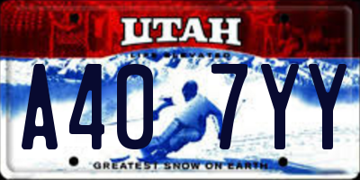 UT license plate A407YY
