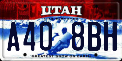 UT license plate A408BH