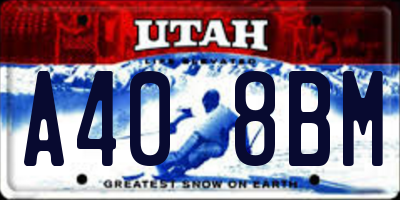 UT license plate A408BM