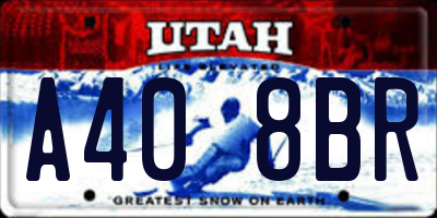 UT license plate A408BR