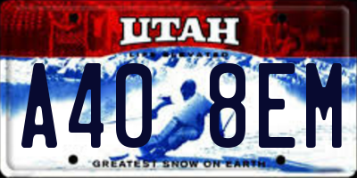 UT license plate A408EM