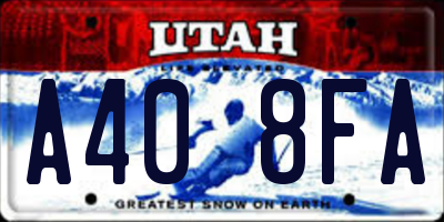 UT license plate A408FA