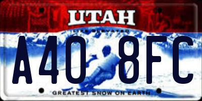 UT license plate A408FC