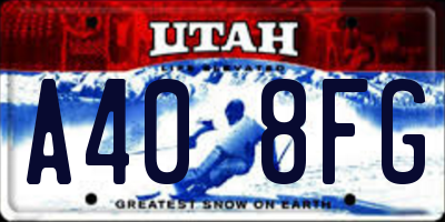 UT license plate A408FG