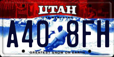 UT license plate A408FH