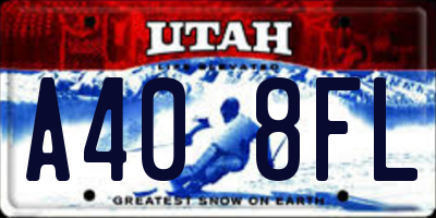 UT license plate A408FL