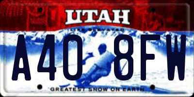 UT license plate A408FW