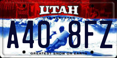 UT license plate A408FZ