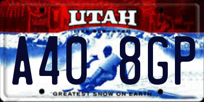 UT license plate A408GP