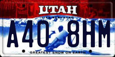 UT license plate A408HM