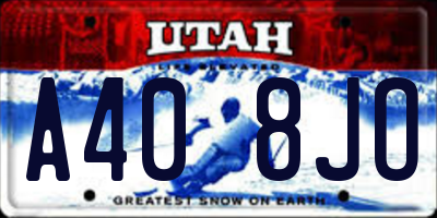 UT license plate A408JO