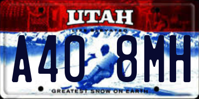UT license plate A408MH