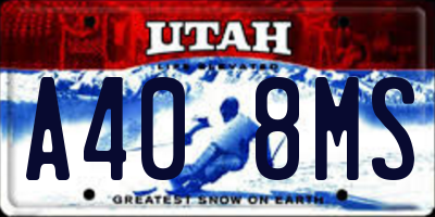 UT license plate A408MS