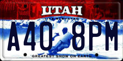 UT license plate A408PM