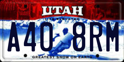 UT license plate A408RM