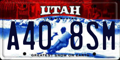 UT license plate A408SM