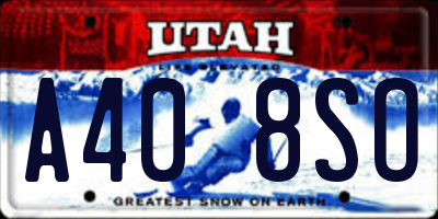 UT license plate A408SO
