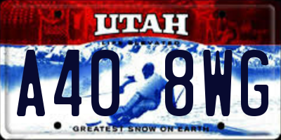 UT license plate A408WG