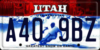 UT license plate A409BZ