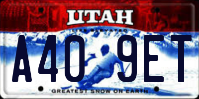 UT license plate A409ET