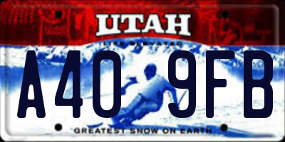 UT license plate A409FB