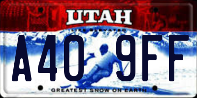 UT license plate A409FF
