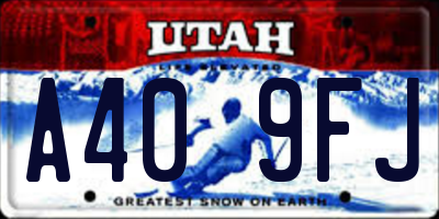 UT license plate A409FJ