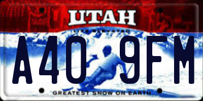 UT license plate A409FM