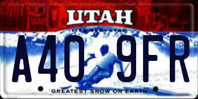 UT license plate A409FR