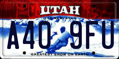 UT license plate A409FU
