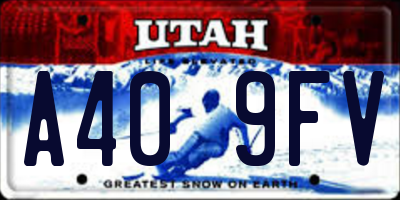 UT license plate A409FV
