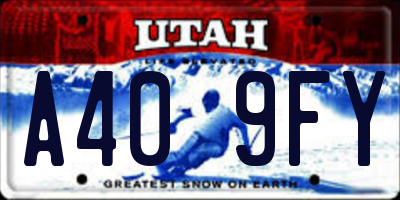 UT license plate A409FY