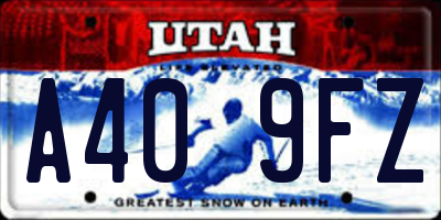 UT license plate A409FZ