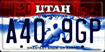 UT license plate A409GP