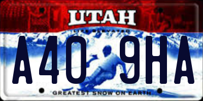 UT license plate A409HA