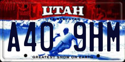 UT license plate A409HM