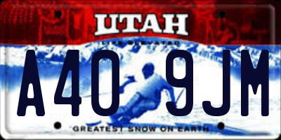 UT license plate A409JM