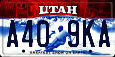 UT license plate A409KA