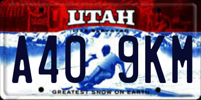 UT license plate A409KM