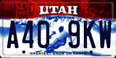 UT license plate A409KW